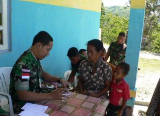 Pengobatan Massal Satgas Yonif Linud 503 Mayangkara.