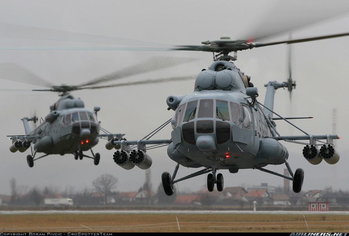 Alutsista buatan Rusia Mi-17 Hip milik Angkatan Udara Kroasia.