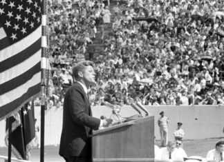 JFK and The Apollo Program President John F. Kennedy at Rice University Stadium, Houston, Texas, 12 September 1962