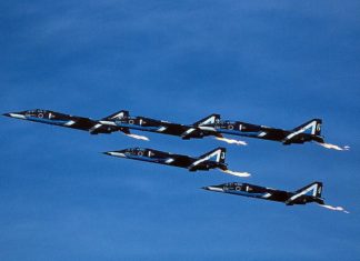 Team Aerobatic Jepang, Blue Impulse dengan T-2 sebagai tunggannya.