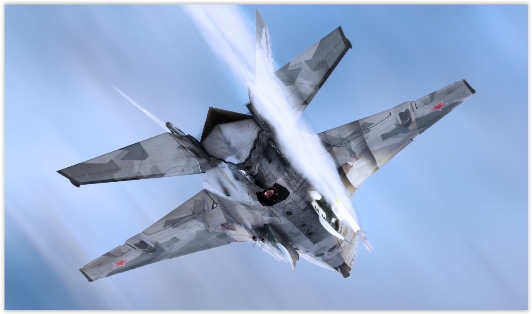 Ilustrasi artis yang melukiskan Pesawat Tempur MiG-41
