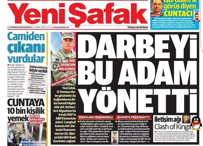 24-koran-pro-erdogan-tuduh-jenderal-as-dalang-dibalik-kudeta-turki