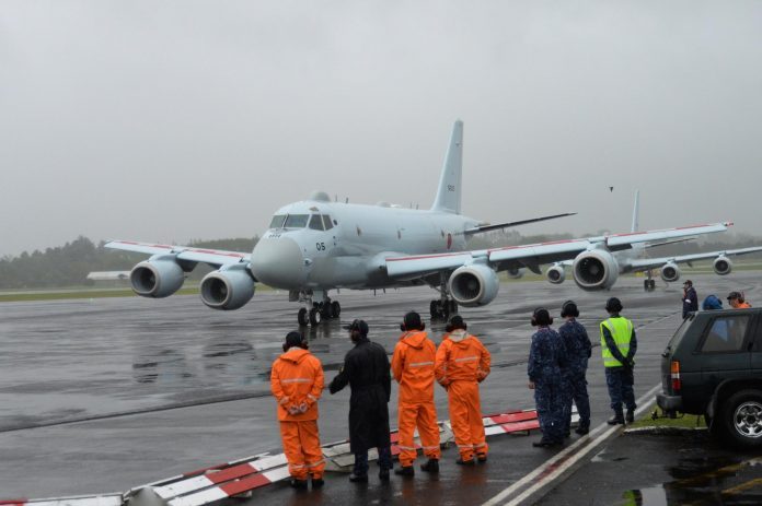 JMSDF Kawasaki P1 Maritime Patrol Aircraft arrived at New Zealand