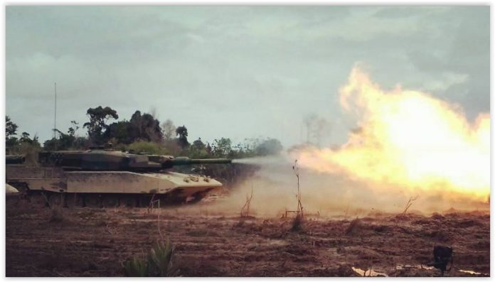 MBT Leopard 2RI TNI AD fire power demo MBT Leopard 2RI TNI AD fire power demo