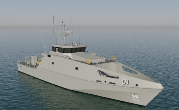 Gambar Konsep kapal patroli pasifik kelas Guardian buatan Austal.