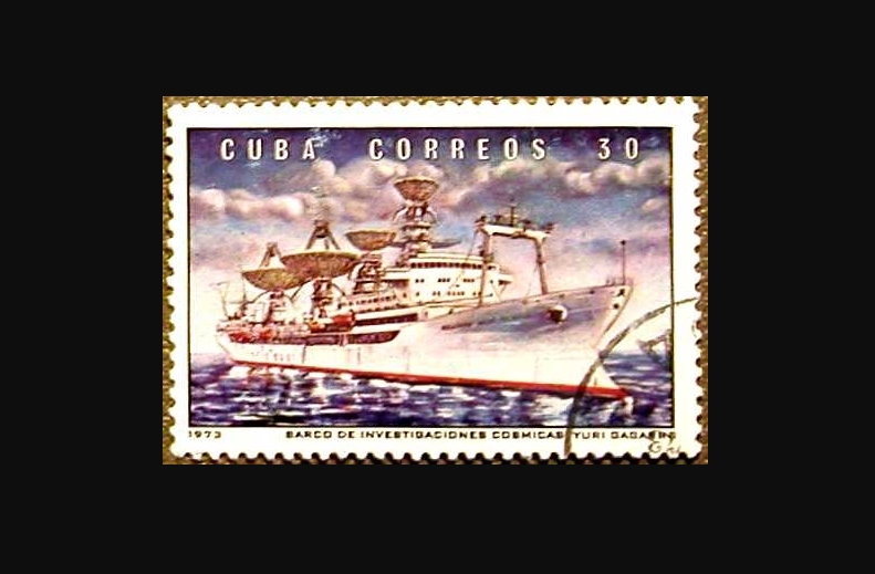 Kapal Pengendali Satelit Milik Soviet diabadikan dalam perangko Kuba