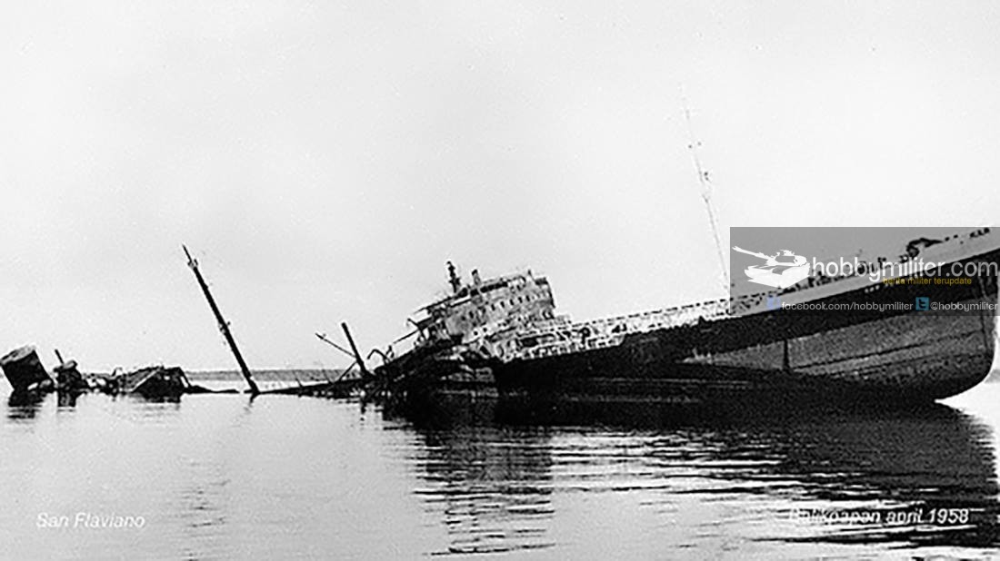 British Tanker San Flaviano yang ditenggelamkan oleh bomber permesta