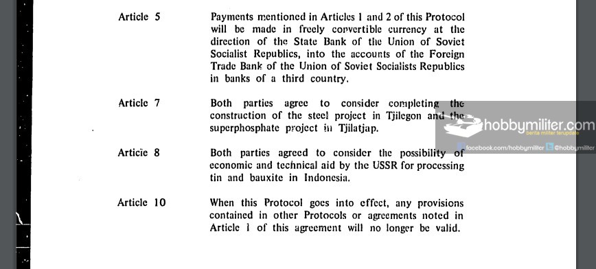 Penyelesaian Hutang Pembelian Alutsista Era 60-an Indonesia Kepada Uni Soviet