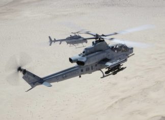 Drone MQ-8C Fire Scout AL AS dan Helikopter Tempur AH-1Z Viper Marinir AS Latihan Bersama Guna Tingkatkan Kemampuan Tempur