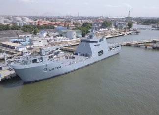 NNS Kada, Kapal LST Baru Untuk AL Nigeria Resmi Tiba Di Nigeria
