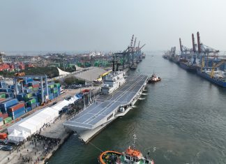 Kapal ITS Giuseppe Garibaldi Resmi Tiba Di Jakarta Kapal ITS Giuseppe Garibaldi Resmi Tiba Di Jakarta