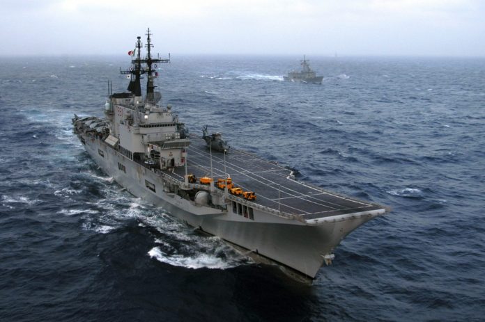 ITS Giuseppe Garibaldi (C 551), kapal induk Italia yang kini menjadi KRI Sriwijaya-100